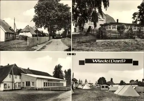 Ak Wieck auf dem Darß, HO Café Wieck, Gasthof Alter Krug, Campingplatz