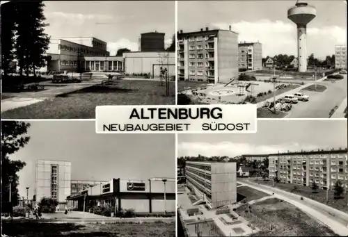 Ak Altenburg in Thüringen, Neubaugebiet Südost, Wasserturm, Teilansichten