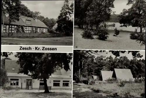 Ak Zesch am See Lindenbrück Zossen, Alte Försterei, Am großen Zescher See, Reicherts Gasthof