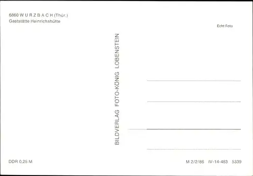 Ak Wurzbach in Thüringen, Gaststätte Heinrichshütte, Innen und Außen