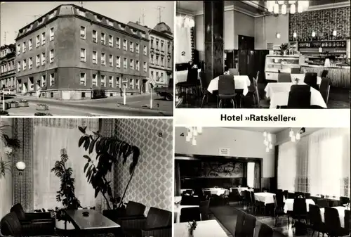 Ak Netzschkau im Vogtland, HO-Gaststätte und Hotel Ratskeller, Restaurant, Rezeption