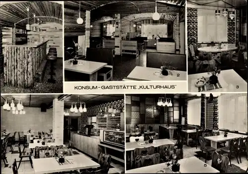 Ak Silberfeld Zeulenroda in Thüringen, Konsum-Gaststätte Kulturhaus, Stollen, Stammtischecke