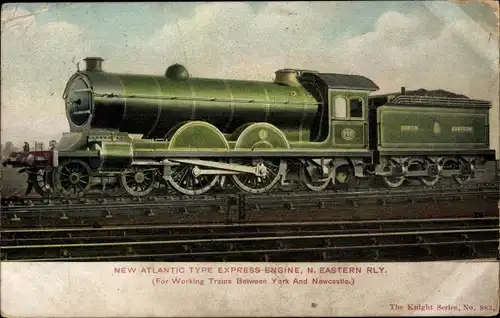 Ak Britische Eisenbahn, New Atlantic Type Express Engine, N. Eastern Railway, Dampflok