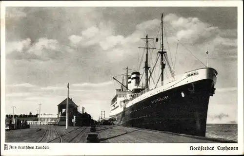 Ak Cuxhaven in Niedersachsen, HAPAG Dampfer SS Deutschland, Schnelldampfer