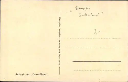 Ak Cuxhaven in Niedersachsen, HAPAG Dampfer SS Deutschland, Schnelldampfer