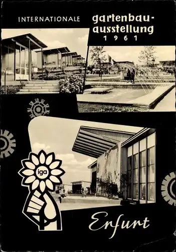 Ak Erfurt in Thüringen, Internationale Gartenausstellung 1961, Ansichten