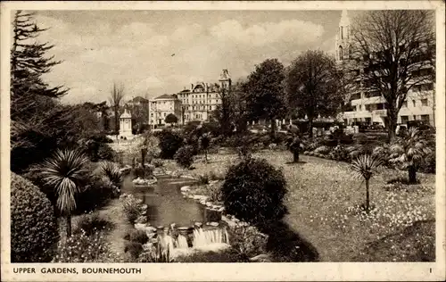 Ak Bournemouth Dorset England, Upper Gardens