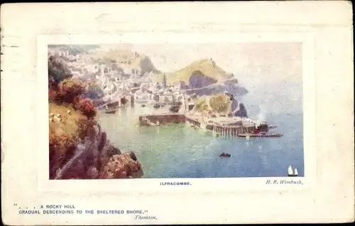 Künstler Ak Ilfracombe Devon England, View from Hillsborough