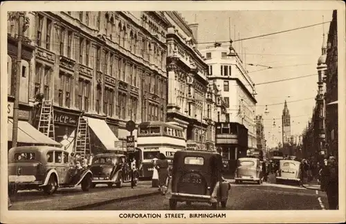 Ak Birmingham West Midlands England, Corporation Street