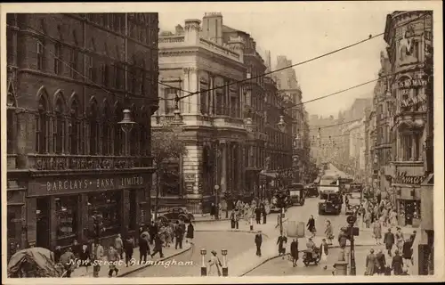 Ak Birmingham West Midlands England, New Street