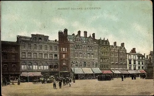 Ak Leicester East Midlands England, Market Square