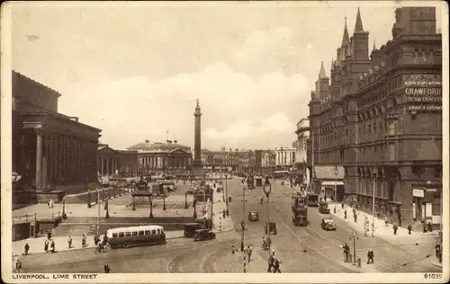 Ak Liverpool Merseyside England, Lime Street