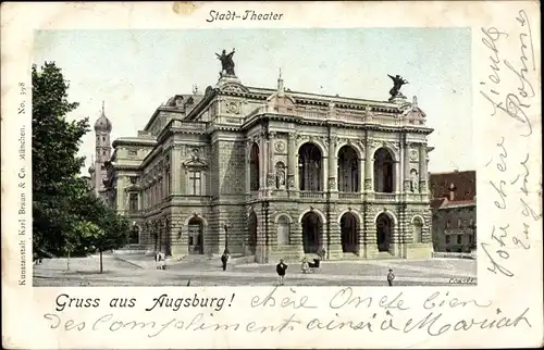 Ak Augsburg in Schwaben, Stadttheater