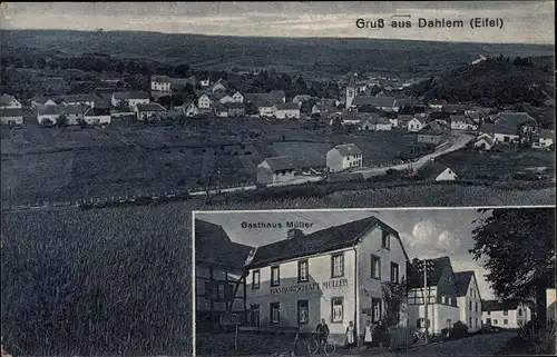 Ak Dahlem in der Nordeifel, Gasthaus Müller, Blick auf den Ort