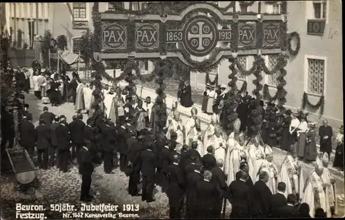 Foto Ak Beuron an der Donau Württemberg, 50 Jahrfeier 1913, Festzug, Geistliche