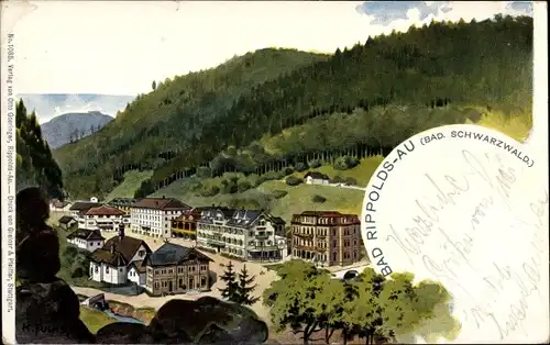 Litho Bad Rippoldsau Schapbach im Schwarzwald, Gesamtansicht