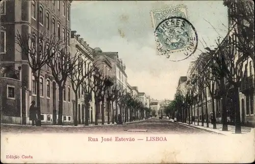 Ak Lisboa Lissabon Portugal, Rua José Estevao