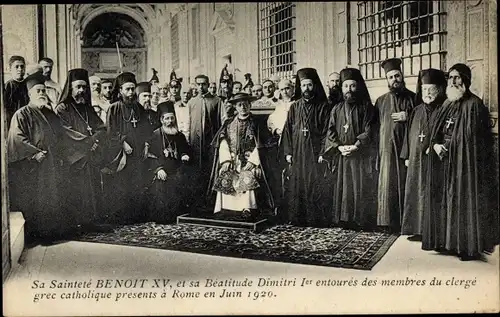 Ak Roma Rom Lazio, Juni 1920, Papst Benedikt XV., Giacomo della Chiesa, Dimitri I