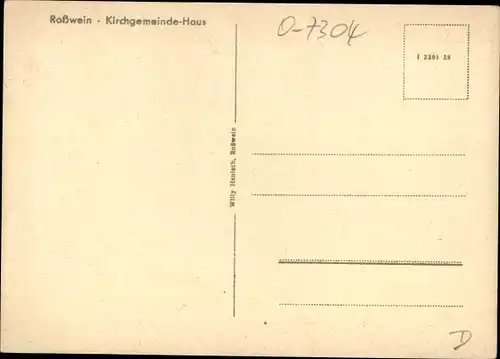 Ak Roßwein in Sachsen, Kirchgemeinde Haus
