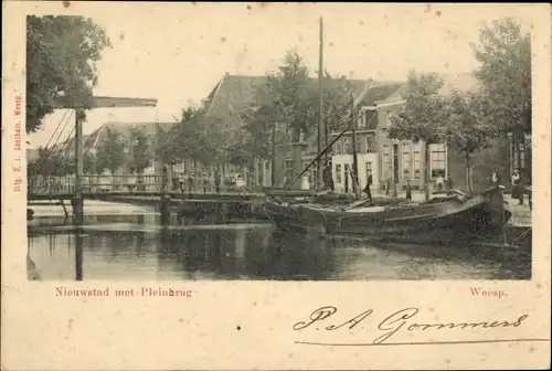 Ak Weesp Nordholland, Nieuwstad met Pleinburg