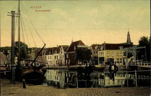 Ak Weesp Nordholland Niederlande, Achteromstraat