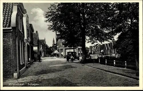 Ak Schagen Nordholland Niederlande, Molenstraat