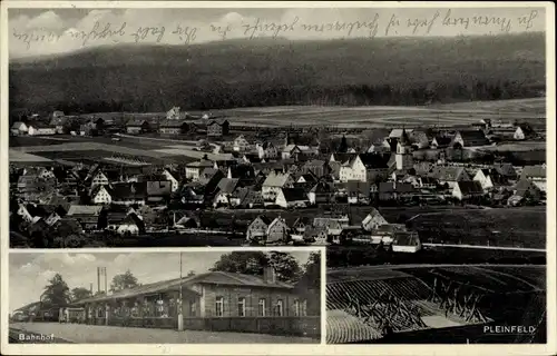 Ak Pleinfeld in Mittelfranken, Gesamtansicht, Bahnhof