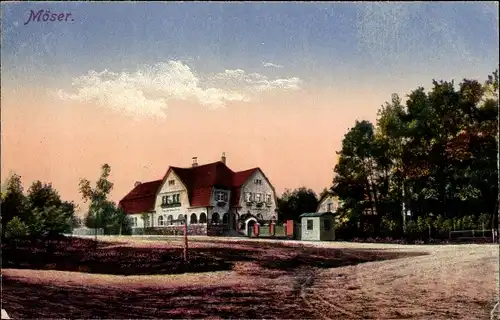 Ak Möser Jerichower Land, Gasthaus Krug zum grünen Kranz