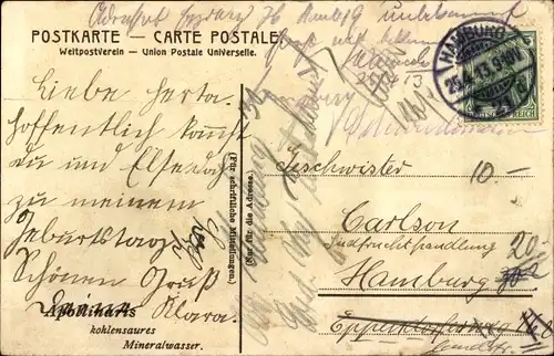 Künstler Ak Elsass, Frau in Tracht, Apollinaris Mineralwasser, Reklame