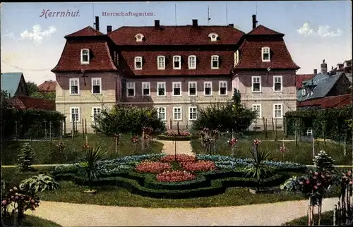 Ak Herrnhut in der Oberlausitz, Herrschaftsgarten