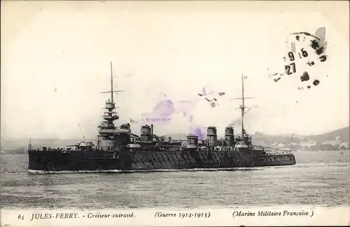 Ak Französisches Kriegsschiff Jules Ferry, Croiseur cuirasse