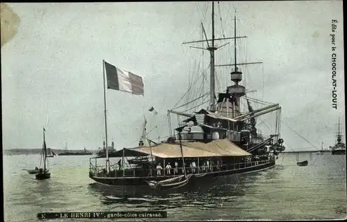 Ak Französisches Kriegsschiff, Henri IV, Carde Cotes Cuirassé