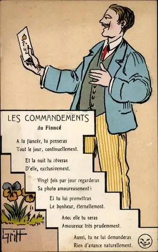 Künstler Ak Griff, Les Commandements du Fiancé, à ta fiancée, tu penseras tout