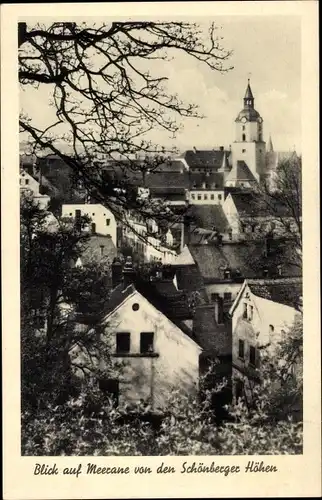 Ak Meerane in Sachsen, Stadtpanorama von den Schönberger Höhen