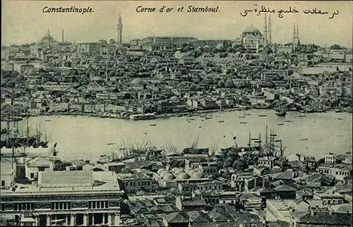 Ak Konstantinopel Istanbul Türkei, Corne d'or et Stamboul