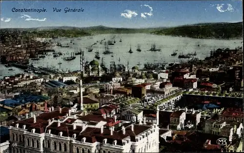 Ak Konstantinopel Istanbul Türkei, Blick über die Stadt, Moscheen, Schiffe