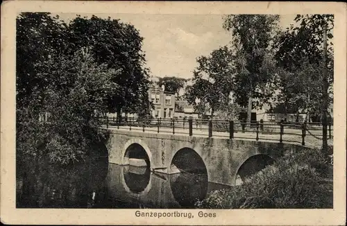 Ak Goes Zeeland Niederlande, Ganzepoortbrug