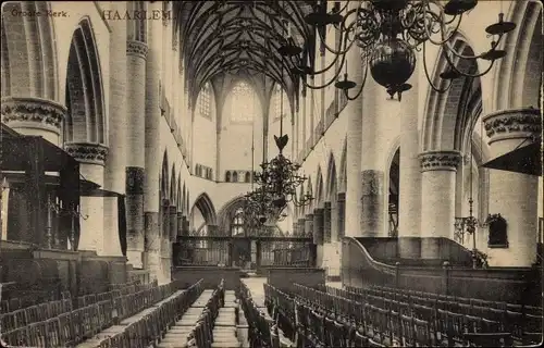 Ak Haarlem Nordholland Niederlande, Kircheninneres