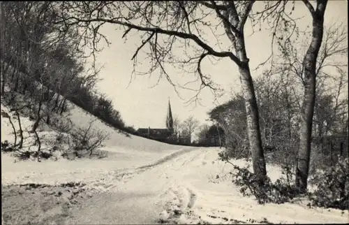 Ak Schoorl Nordholland Niederlande, N. H. Kerkje Katrijp, Winter