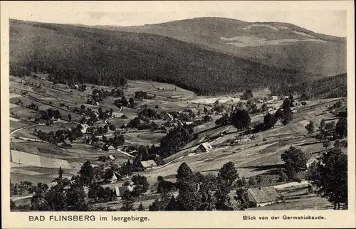 Ak Świeradów Zdrój Bad Flinsberg Schlesien,  Blick von der Germanisbaude