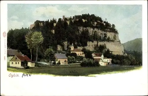 Ak Oybin in Sachsen, Blick auf den Ort