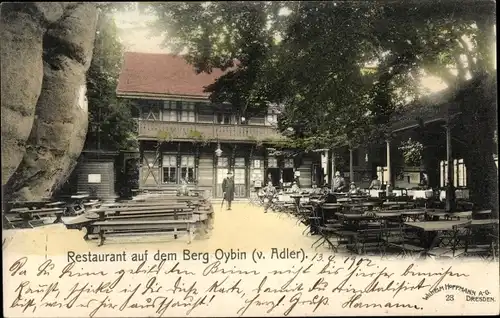 Ak Oybin in der Oberlausitz, Restaurant auf dem Berg, v. Adler