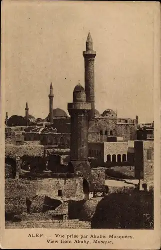 Ak Aleppo Syrien, View from Akaby, Mosque