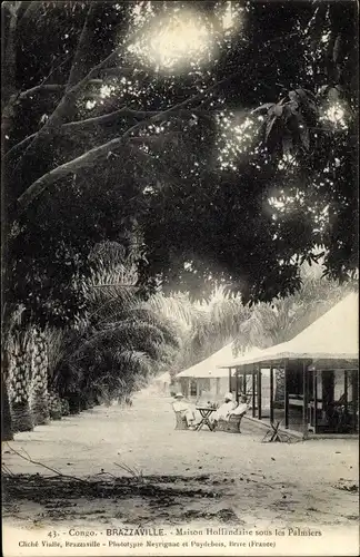Ak Brazzaville Französisch Kongo, Maison Hollandaise sous les Palmiers