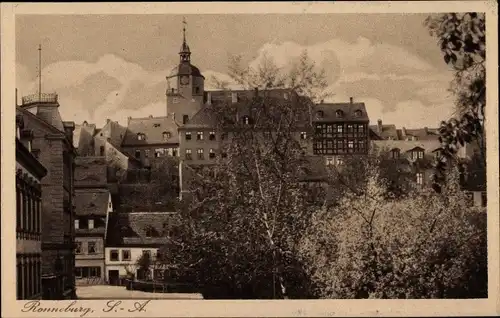 Ak Ronneburg im Kreis Greiz Thüringen, Teilansicht vom Ortsinneren