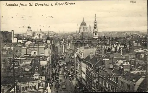 Ak London City England, from St. Dunstan's, Fleet Street