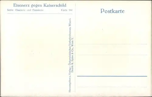 Ak Eisenerz Steiermark, Teilansicht gegen Kaiserschild