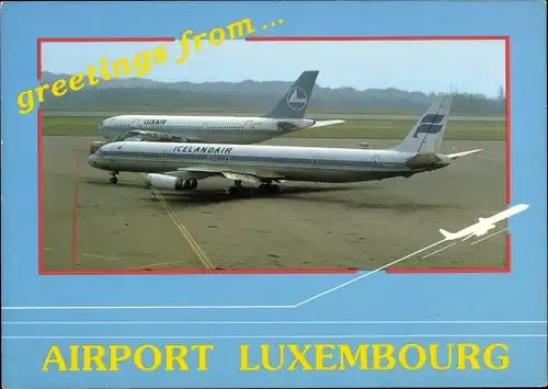Ak Luxemburg Luxembourg, Flughafen, Airport, Passagierflugzeuge