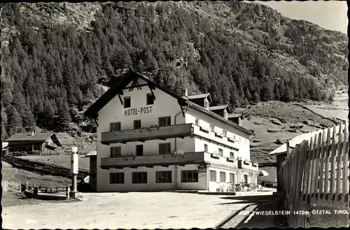 Ak Zwieselstein Sölden in Tirol, Ötztal, Hotel Post