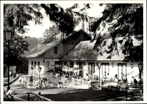 Ak Finsterbergen Friedrichroda im Thüringer Wald, Café Leinagrund, Terrasse